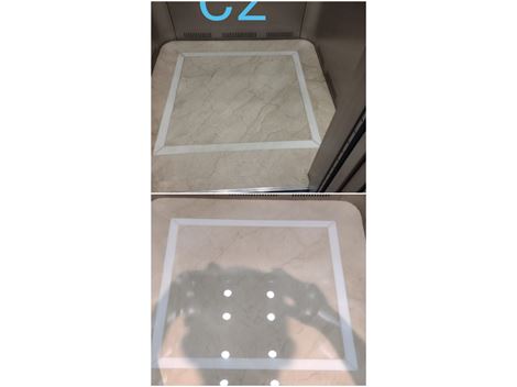 Polimento de mármore em elevadores 