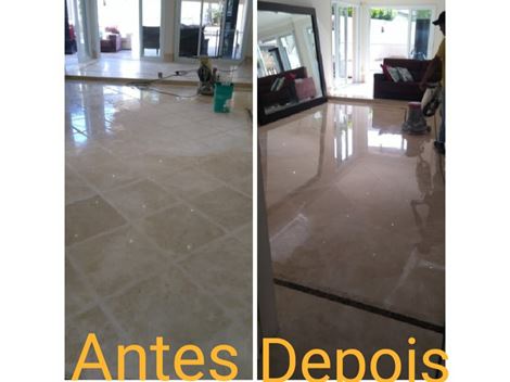 Polimento de mármore crema marfim 