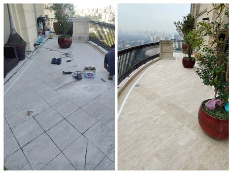 Restauração de mármore travertino romano em são Paulo 